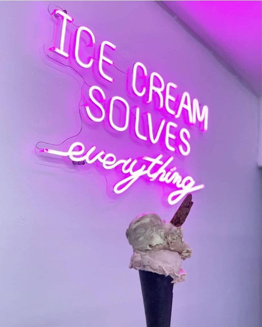 Ice Cream Solves Everything Neon Sign