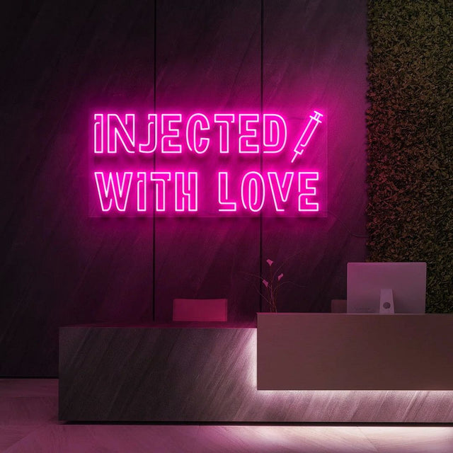 Injected With Love LED Neon Sign for Salon light up sign