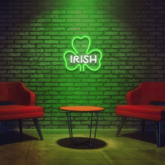 Irish Three Leaf Clover Neon Sign