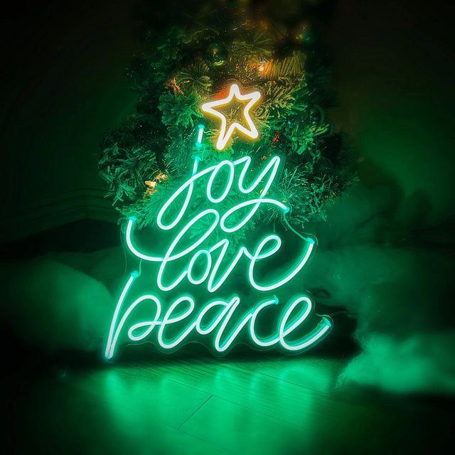 Joy Love Peace LED Neon Sign for Christmas light up sign