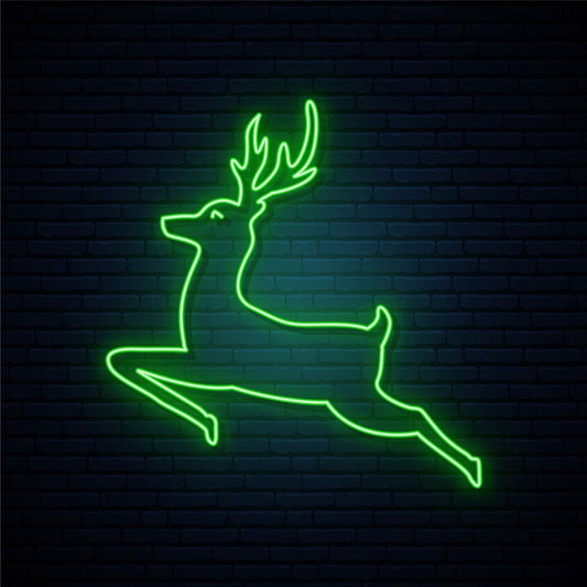 Jumping Deer Neon Sign