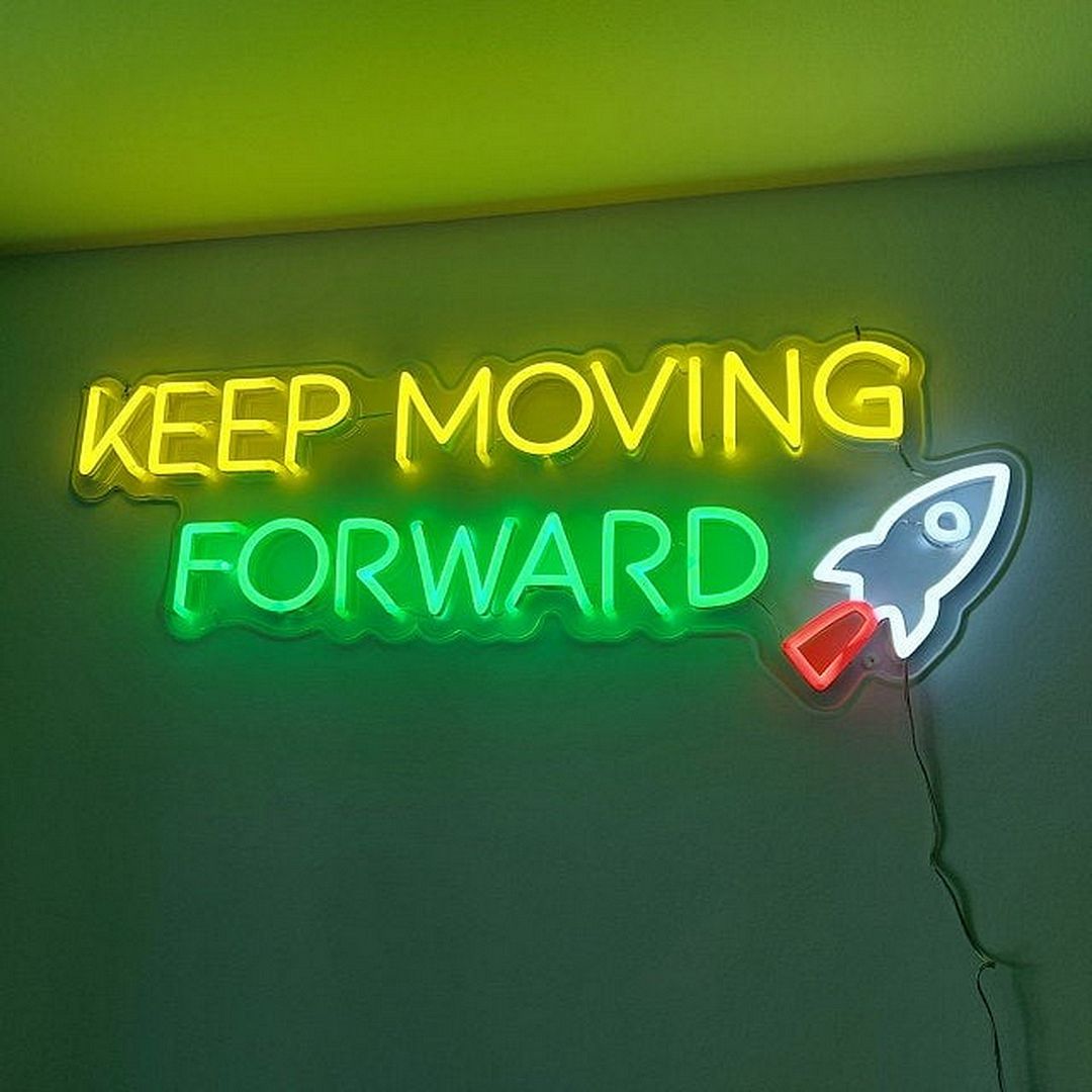 Keep Moving Forward Neon Sign
