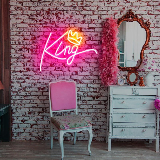 King Crown LED Neon Sign for Photo Booth light up sign