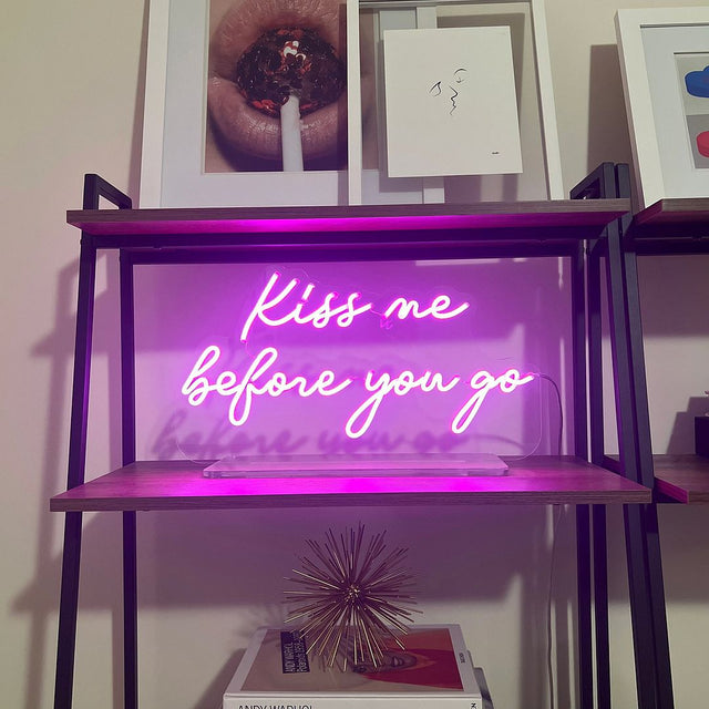 Kiss Me Befove You Go LED Neon Sign for Wedding light up sign