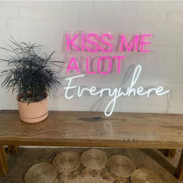 Kiss Me a Lot Everywhere LED Neon Sign for Wedding light up sign