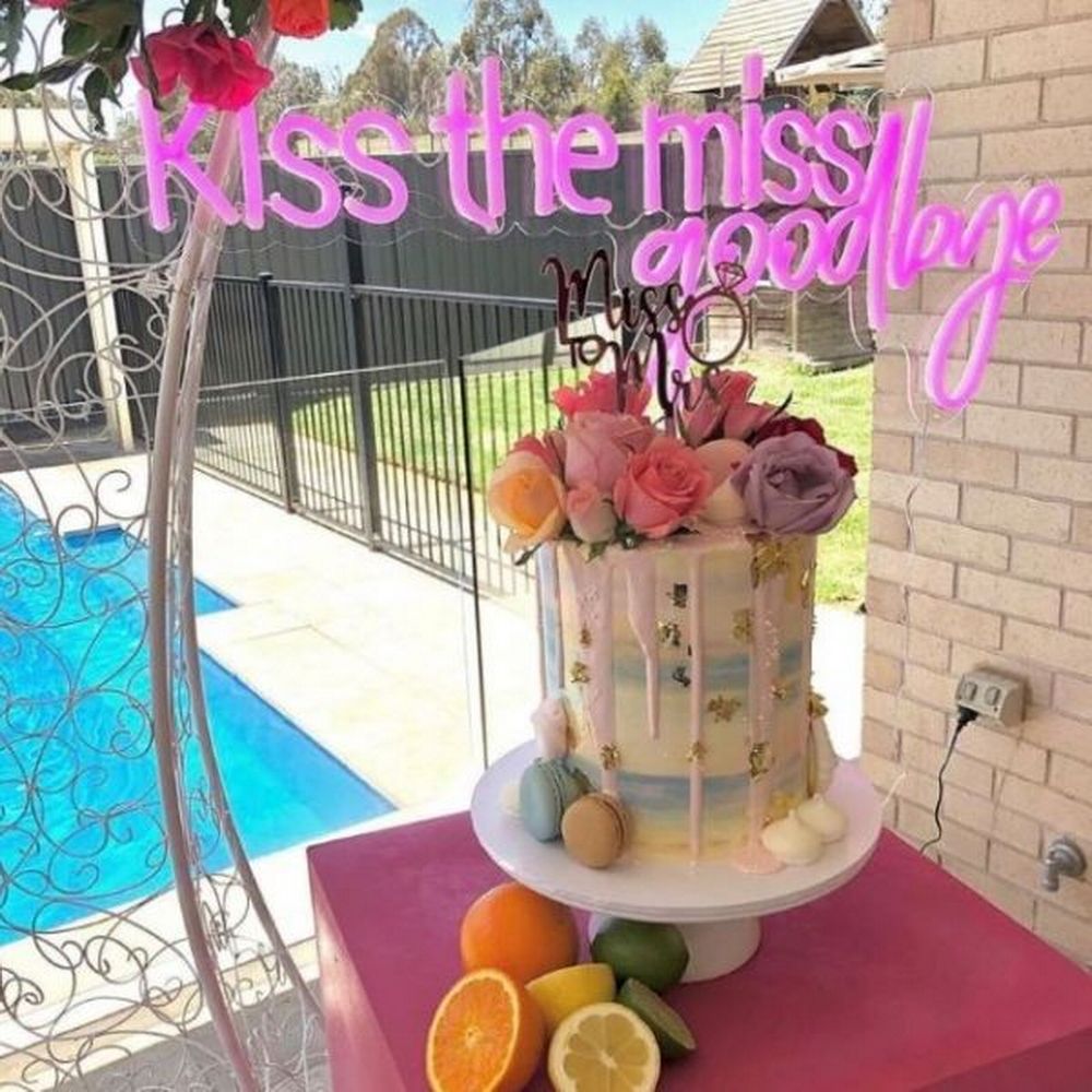 Custom Made Neon Signs, Kiss The Miss Goodbye Neon Sign, LED Business ...