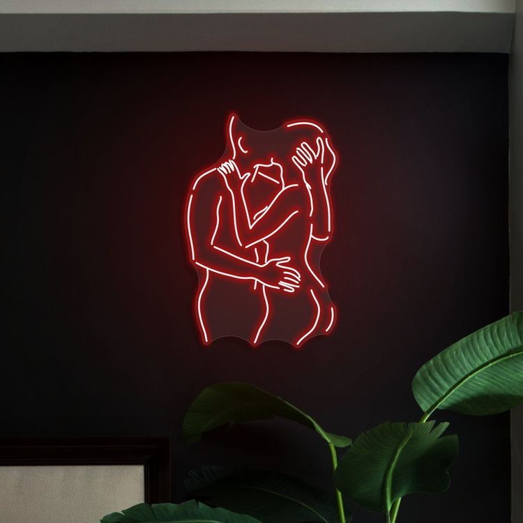 Kissing Couple Neon Sign