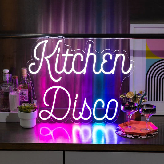 Kitchen Disco Neon Signs, Neon Lights, LED Neon Signs for Room, Bars Light Up Signs, Cool Neon Light Signs, Neon Wall Lights