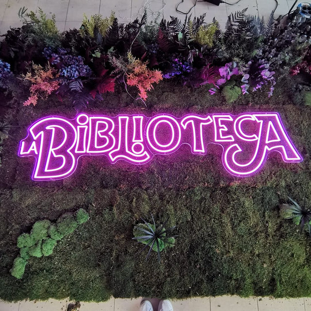 La Biblioteca LED Neon Sign for Storefront light up sign