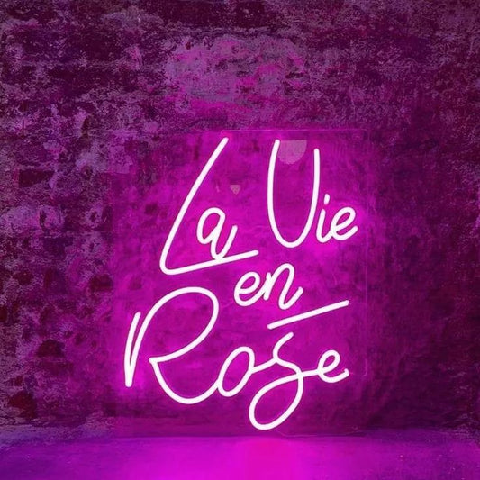 La Vie En Rose Life in Happy Hues Neon Sign