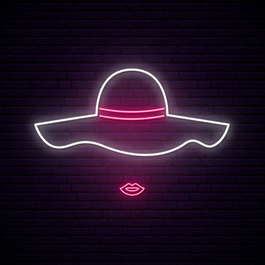Lady with Hat Neon Sign