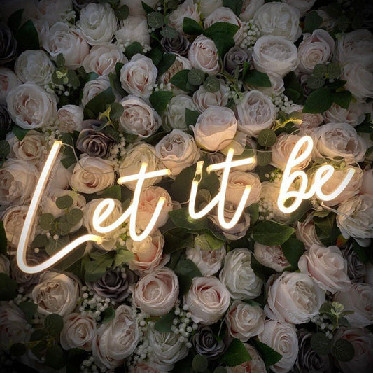 Let It Be Neon Signs, Neon Lights, LED Neon Signs for Room, Bars Light Up Signs, Cool Neon Light Signs, Neon Wall Lights