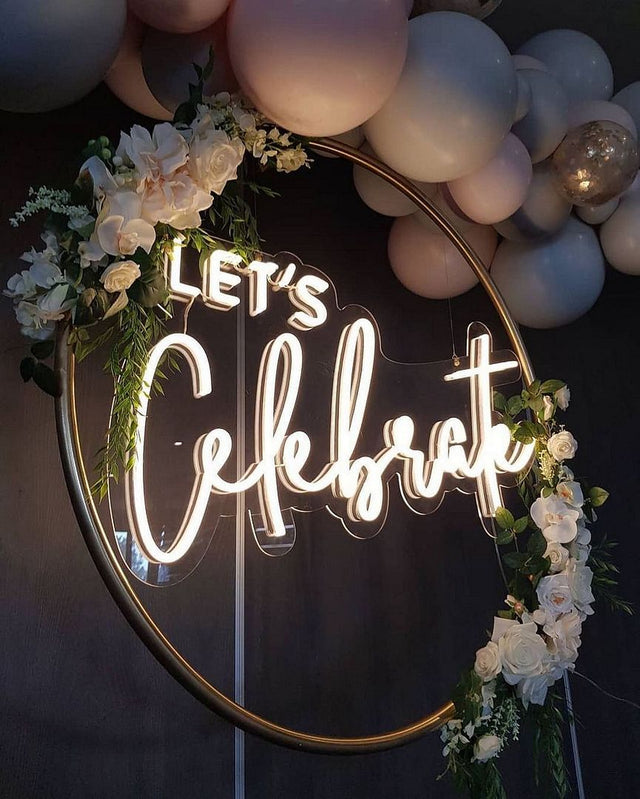 Let's Celebrate LED Neon Sign for Party light up sign