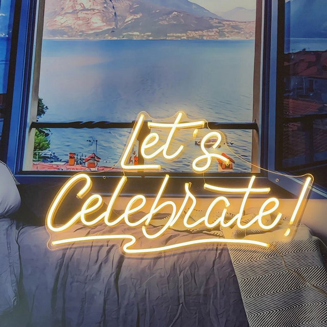 Let's Celebrate LED Neon Sign for Wedding light up sign