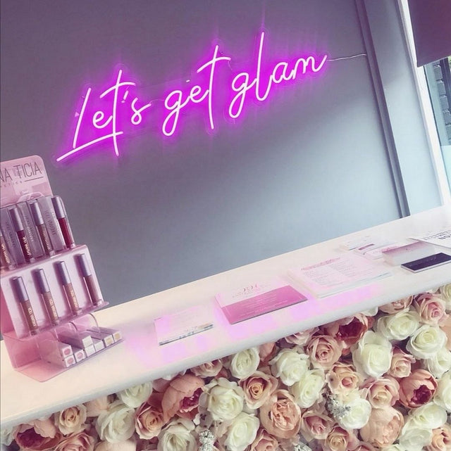 Let's Get Glam LED Neon Sign for Salon light up sign