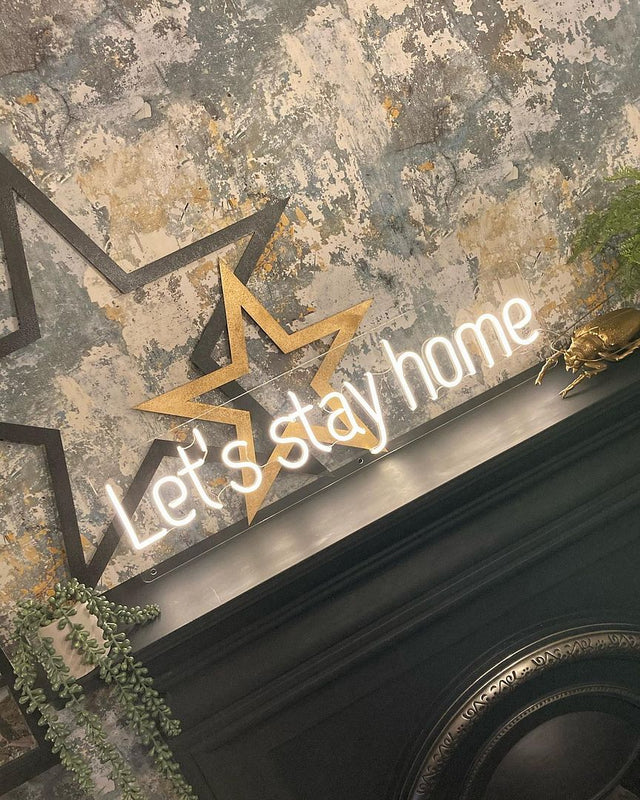 Let's Stay Home Neon Sign LED Neon Sign light up sign