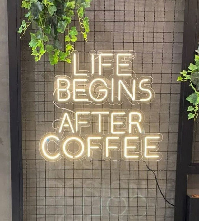 Life Begins After Coffee LED Neon Sign for Wedding light up sign