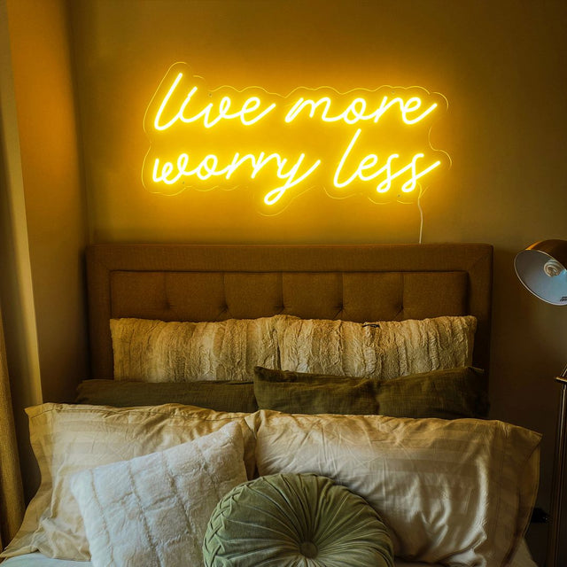 Live More Worry Less LED Neon Sign light up sign