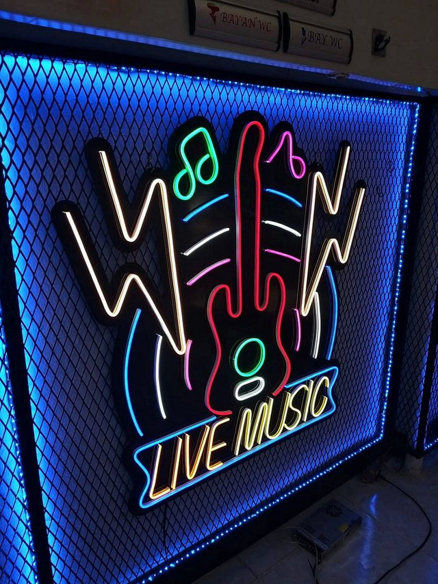 Live Music LED Neon Sign for Bar light up sign