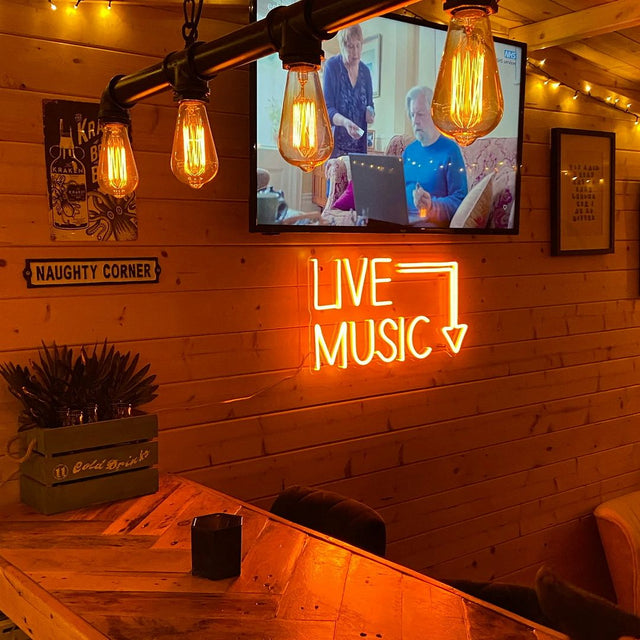 Live Music LED Neon Sign for Man Cave light up sign