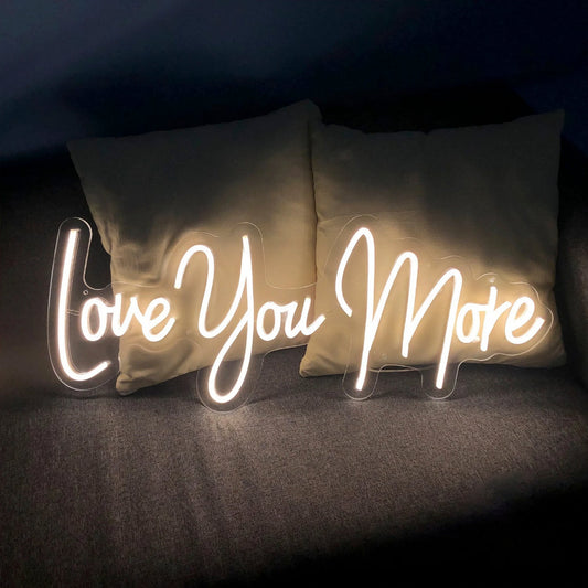 Love You More Wedding Neon Sign