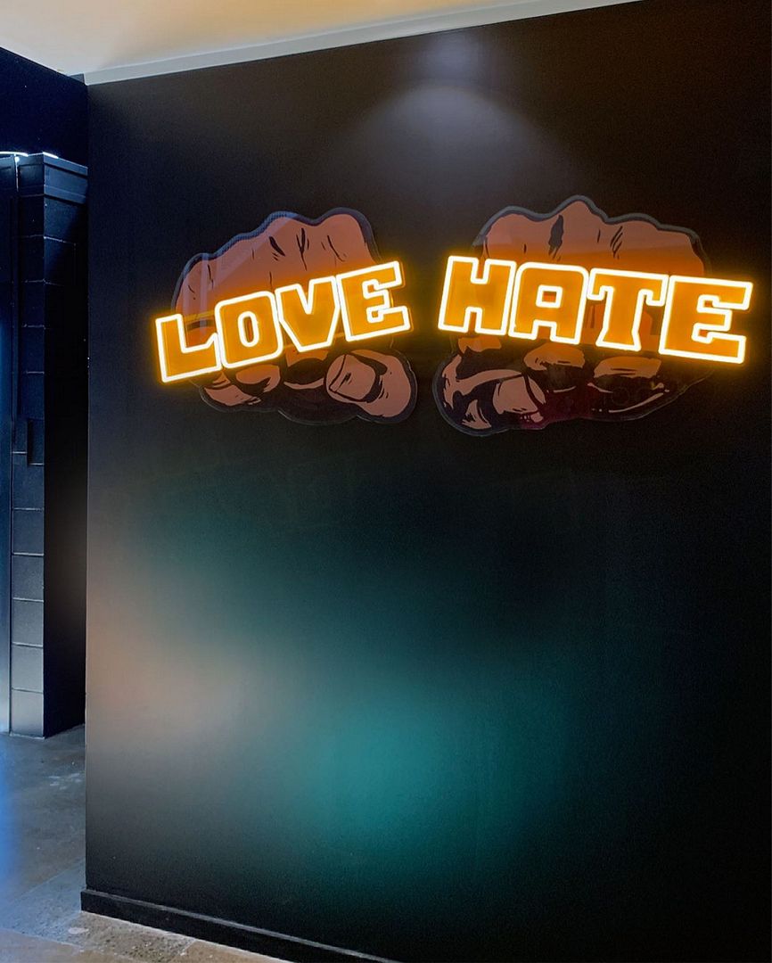 Love Hate Neon Sign