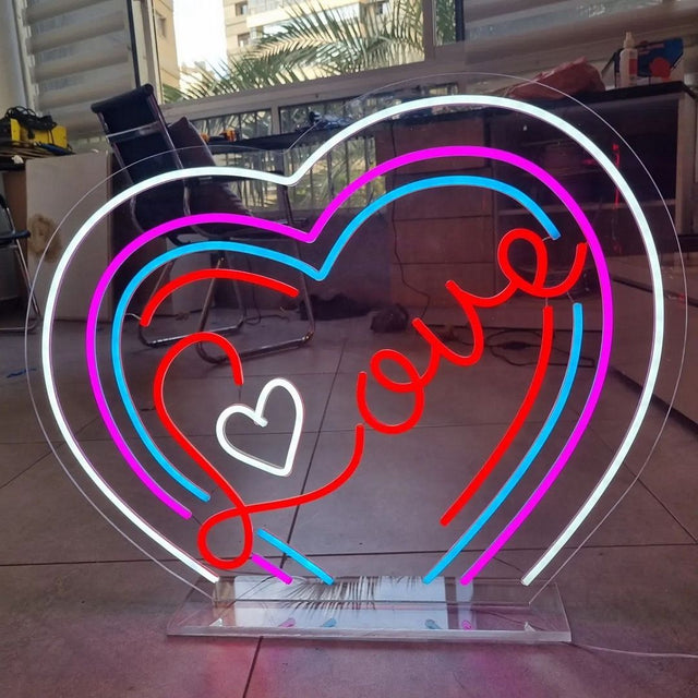 Love Heart Wedding LED Neon Sign for Wedding light up sign