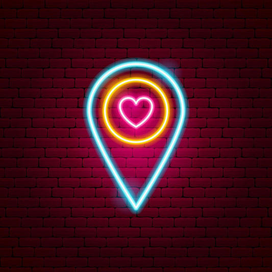 Love Map Pin Neon Sign