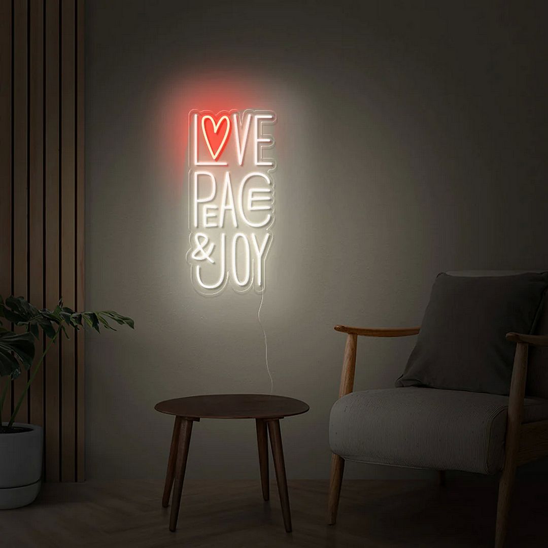 Love Peace and Joy Neon Sign