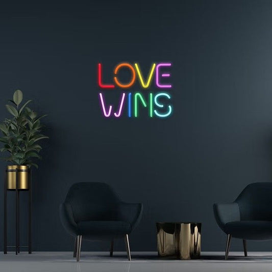 Love Wins Rainbow Neon Sign