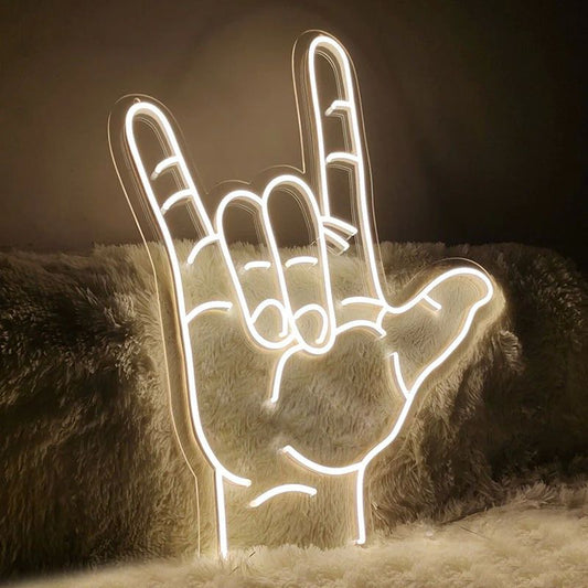 Love You Hand Gesture Neon Sign