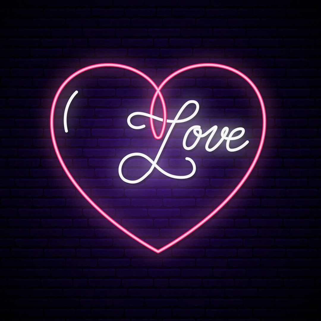 Love with Heart Neon Sign