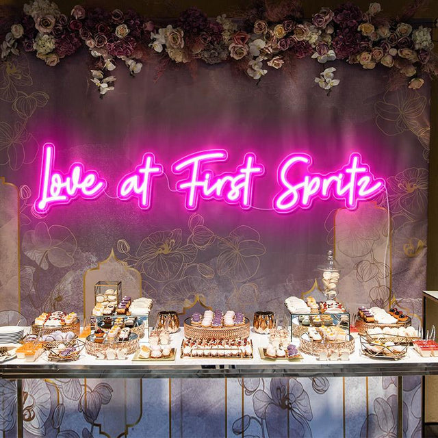 Love at First Spritz LED Neon Sign for Wedding light up sign