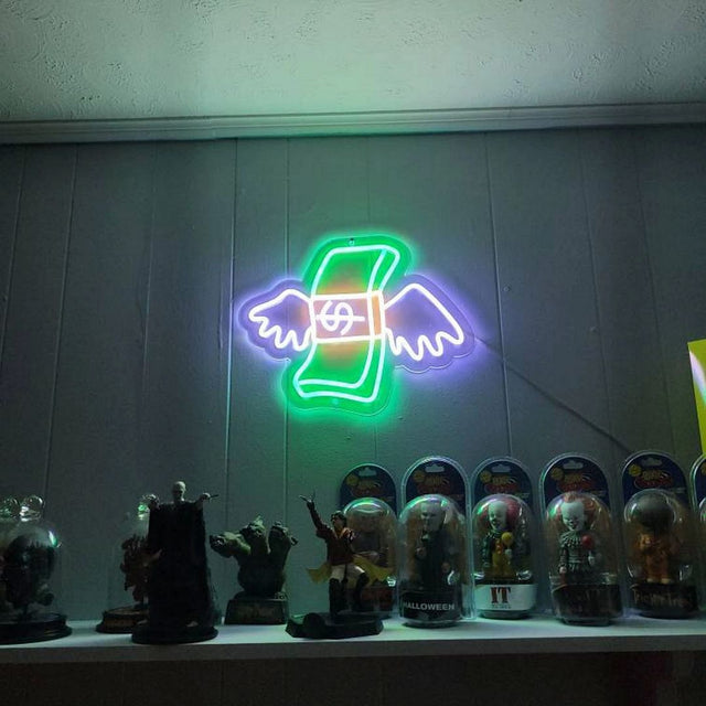 Lucky Dollar LED Neon Sign for Bar light up sign