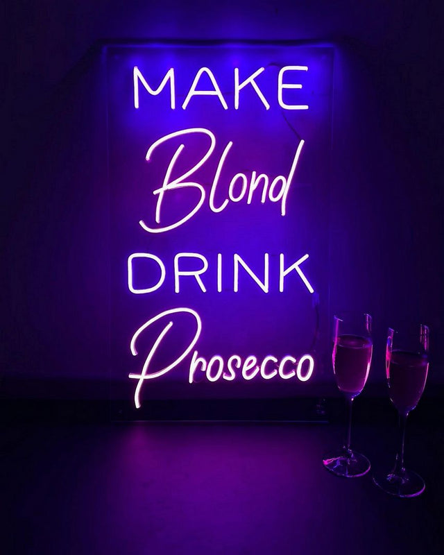 Make Blond Drink Prosecco LED Neon Sign for Bar light up sign