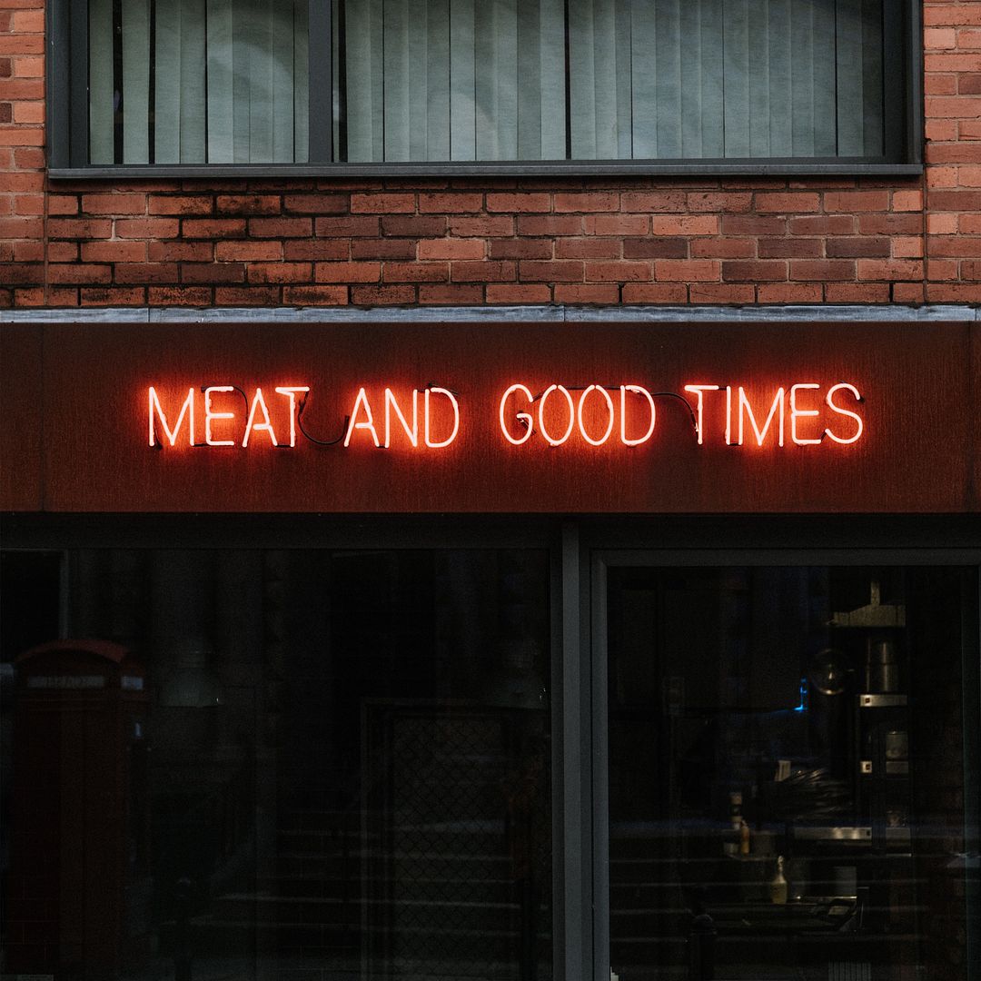 Meat and Good Times Neon Sign