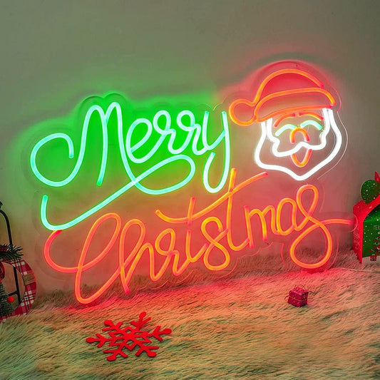 Merry Christmas Santa Claus Neon Sign