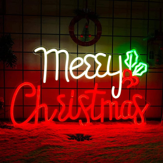 Merry Christmas with Carrot Neon Sign