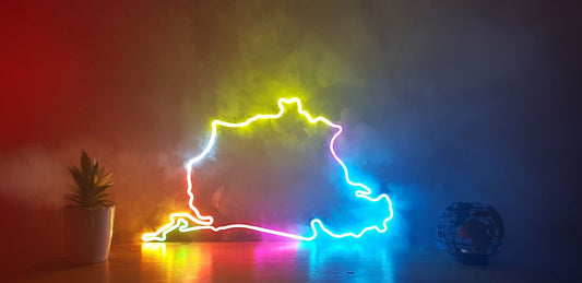 Minimalist Art Map Neon Sign