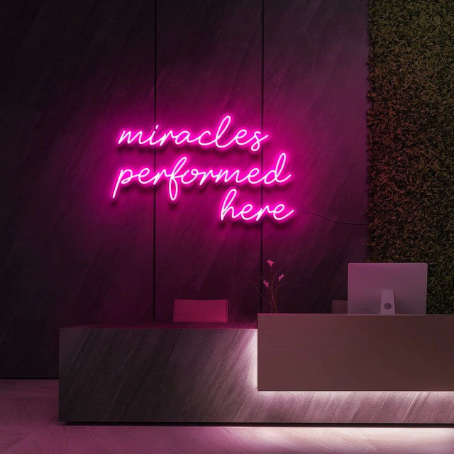 Miracles Performed Here LED Neon Sign for Salon light up sign