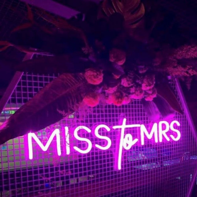 Miss to Mrs LED Neon Sign for Wedding light up sign