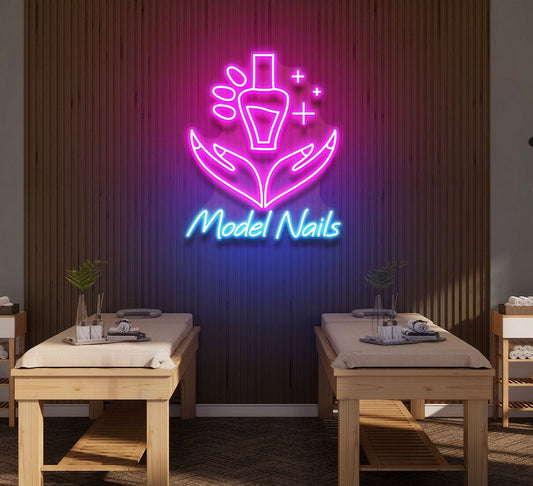Model Nails Neon Sign