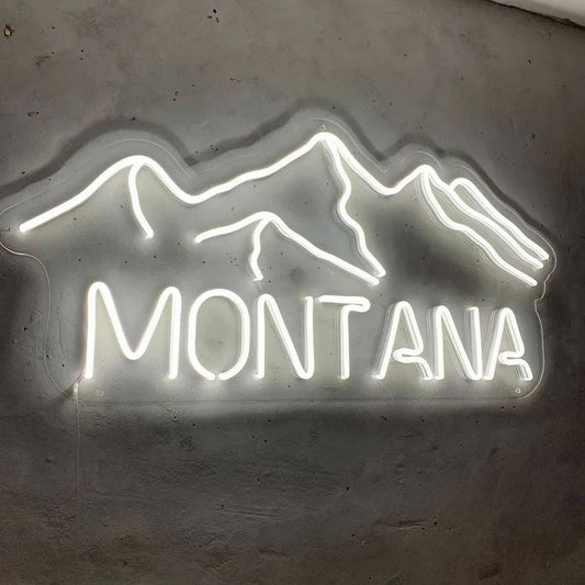 Montana Mountains Neon Sign