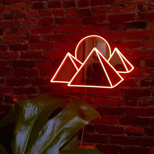 Mountains and Sun Neon Sign