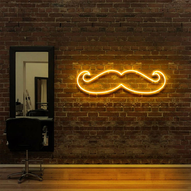 Moustache LED Neon Sign for Salon light up sign