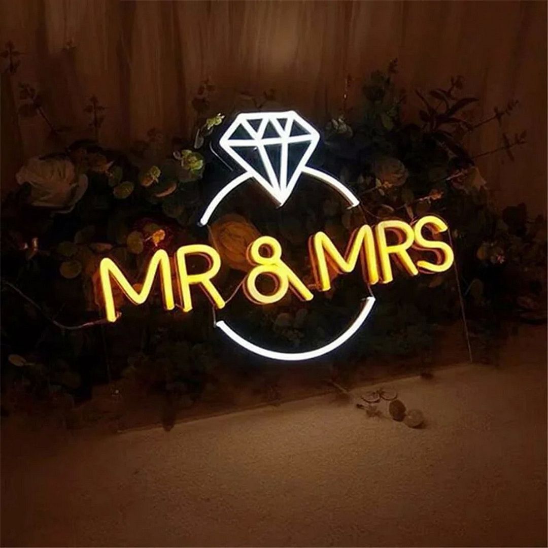 Mr and Mrs Diamond Neon Sign