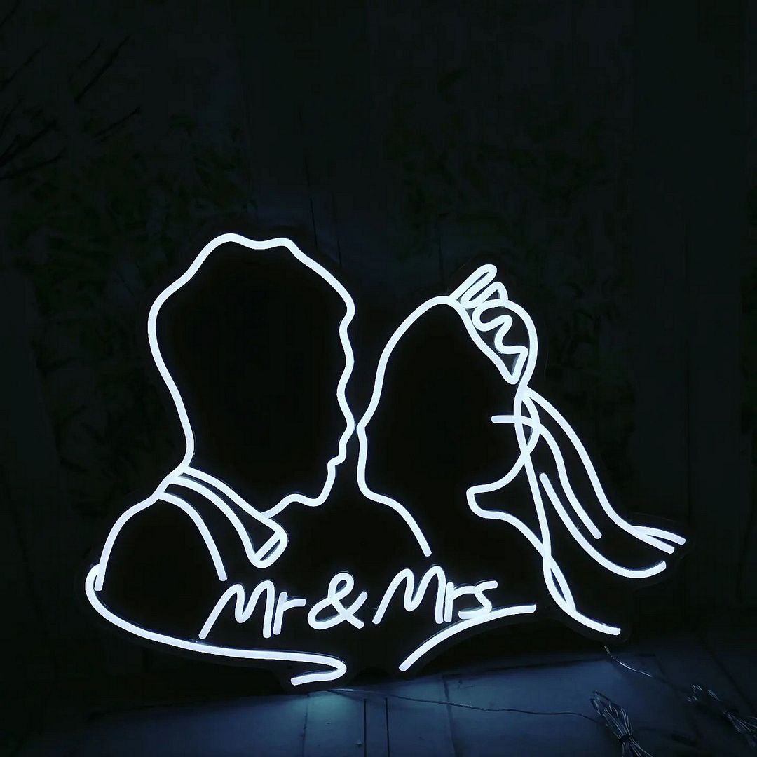 Mr and Mrs Wedding Neon Sign