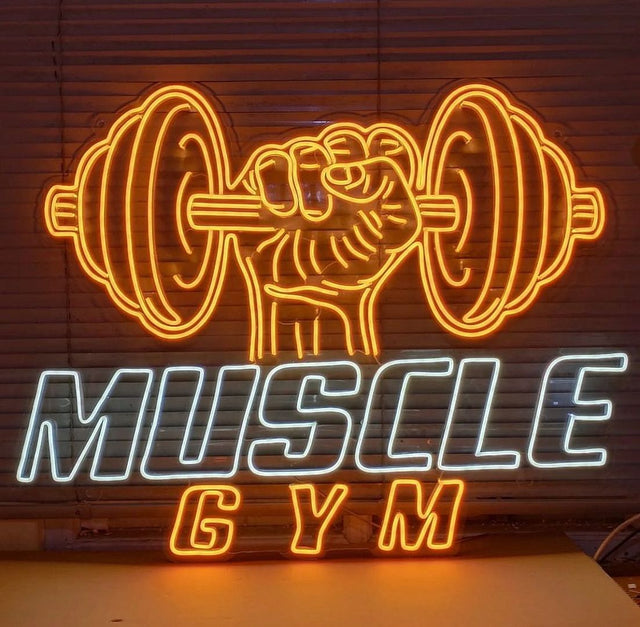 Muscle GYM LED Neon Sign for Business light up sign