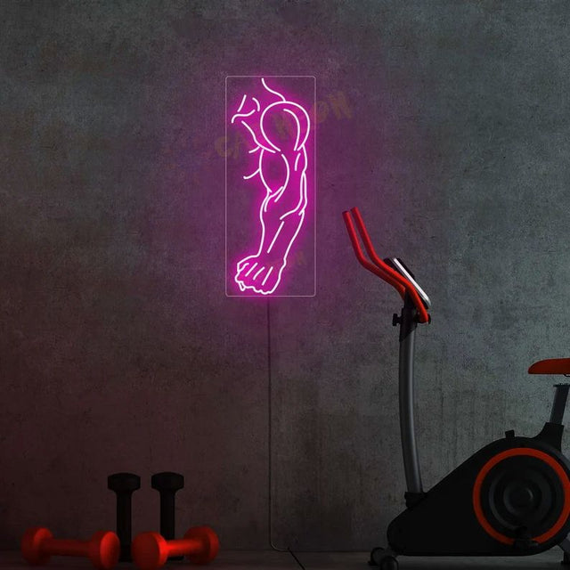 Muscles LED Neon Sign for Storefront light up sign