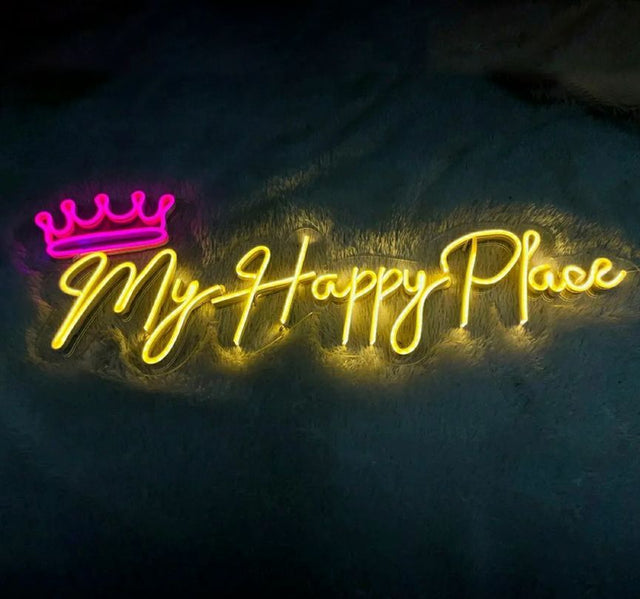 My Happy Place Crown LED Neon Sign light up sign